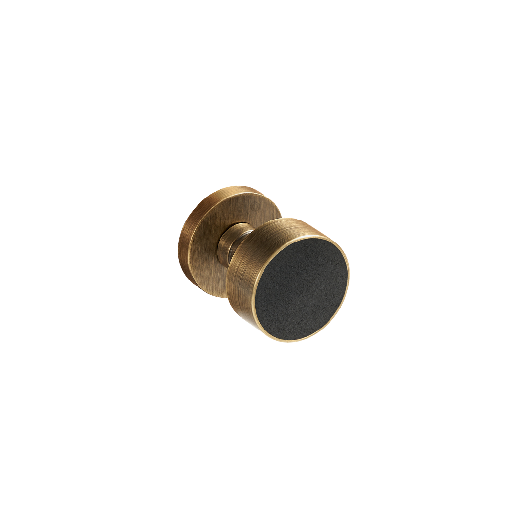 Santo Solid Brass Door Knob | Bronze &amp; Nero Black