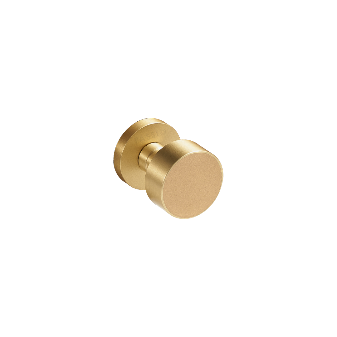 Santo Solid Brass Door Knob | Gold &amp; Amalfi Beige