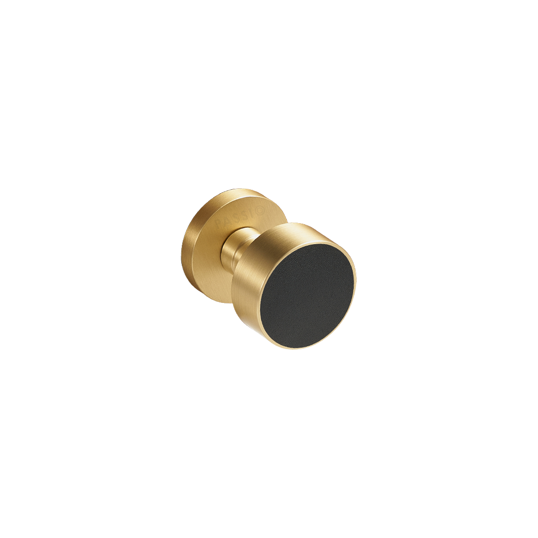 Santo Solid Brass Door Knob | Gold &amp; Nero Black