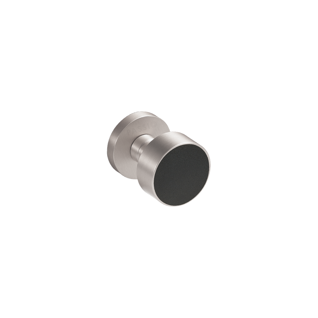 Santo Solid Brass Door Knob | Satin Nickel &amp; Nero Black