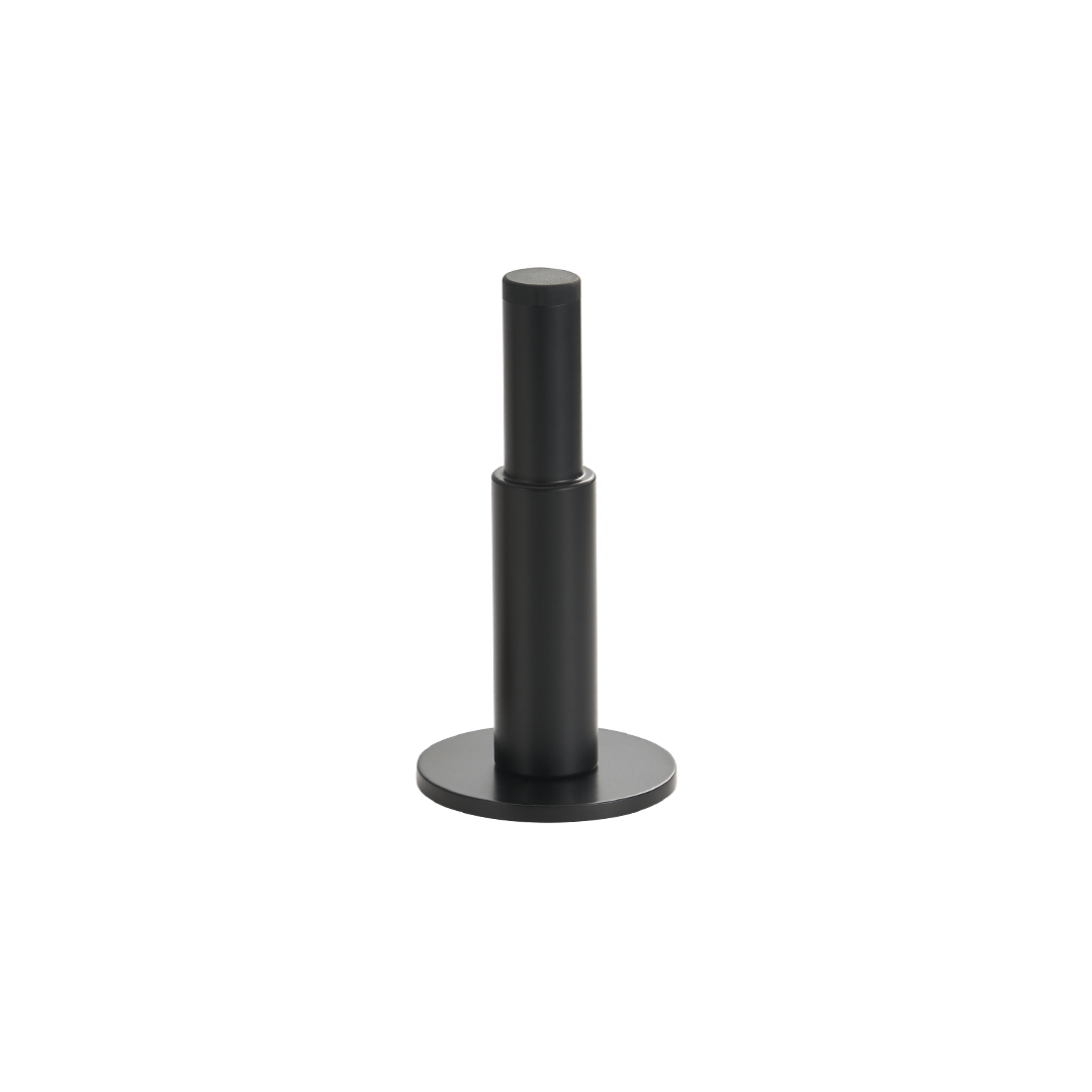 Smooth Pillar Solid Brass Door Stop | Black