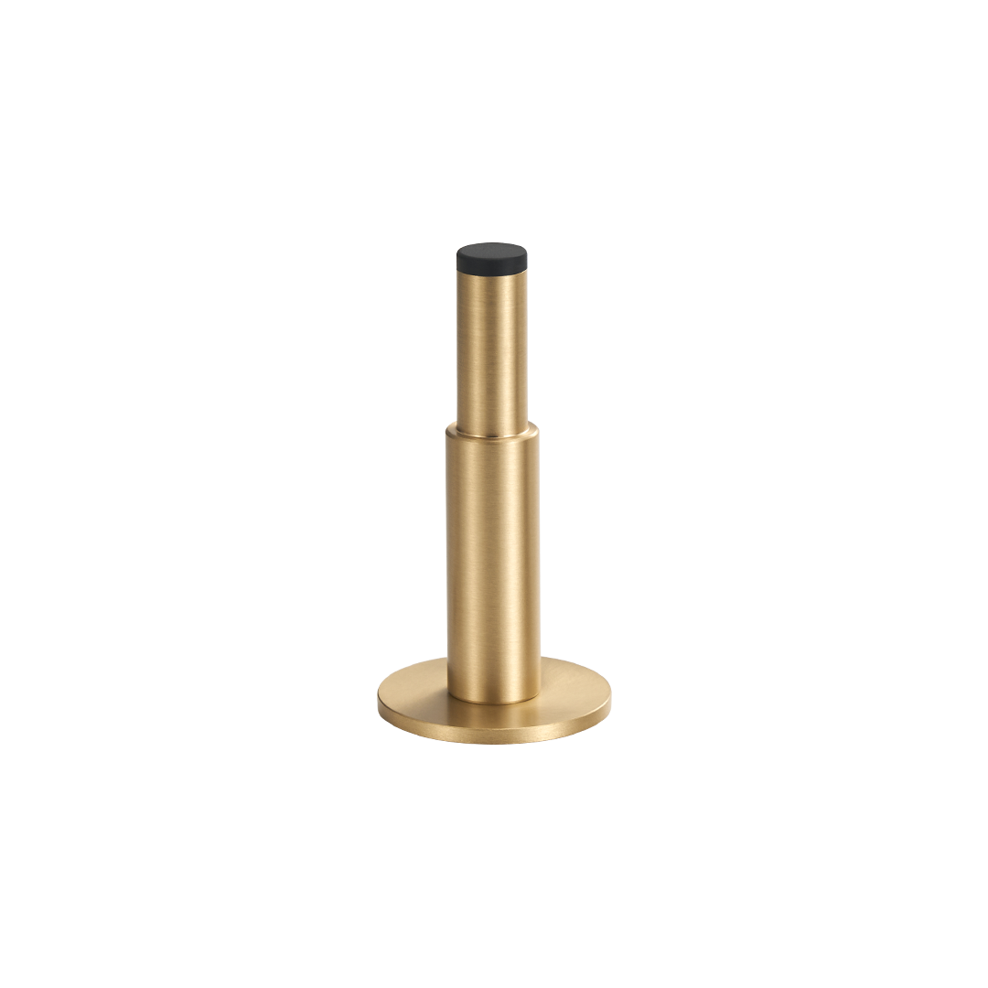 Smooth Pillar Solid Brass Door Stop | Gold