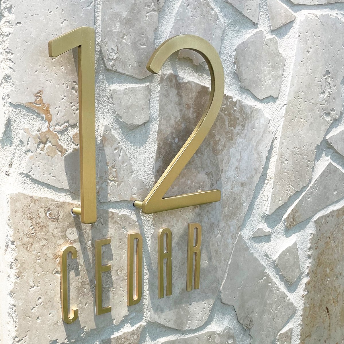 Smooth Solid Brass Floating Numbers | Gold 10cm - 20cm
