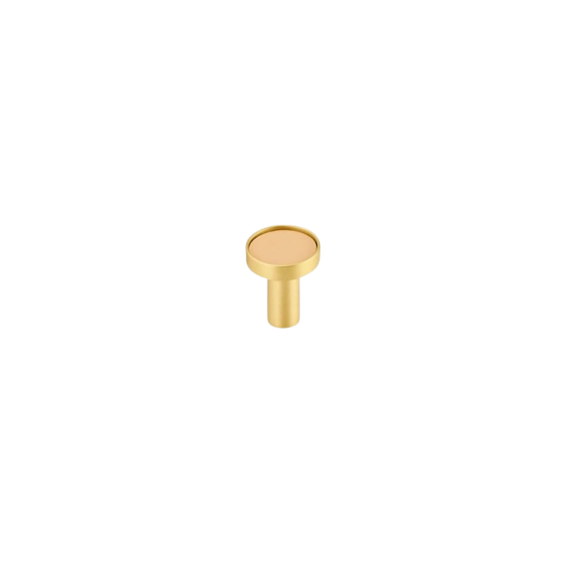 Kara Solid Brass &amp; Leather Knob | Gold &amp; Beige