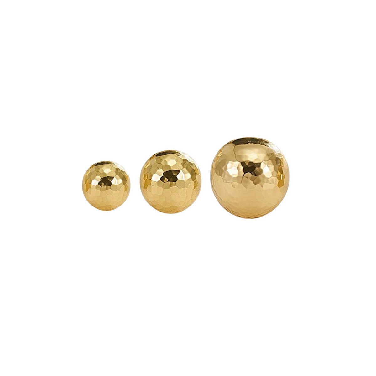 Otto Solid Brass Hammered Spherical Knob | Polished Gold