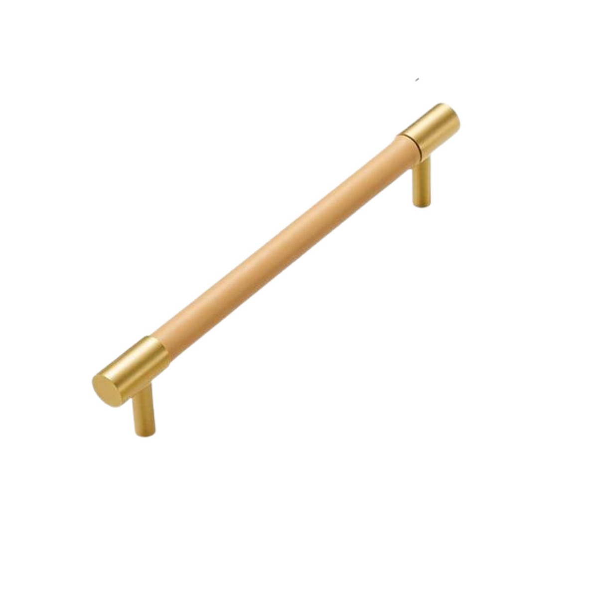 Kara Solid Brass &amp; Leather Handle | Gold &amp; Beige