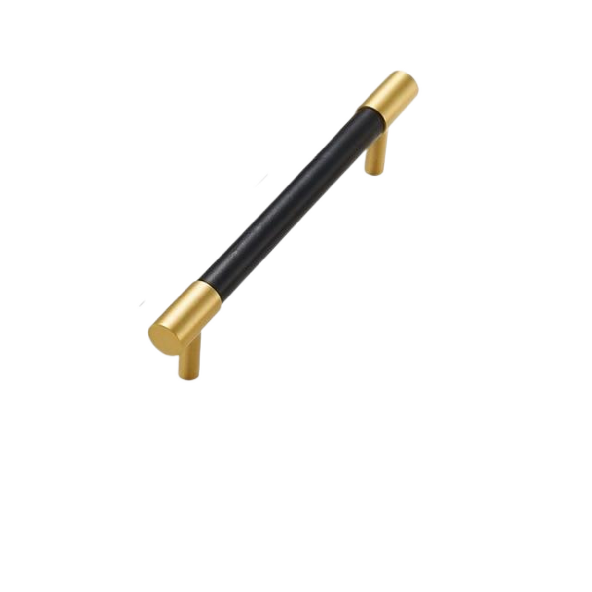 Kara Solid Brass &amp; Leather Handle | Gold &amp; Black