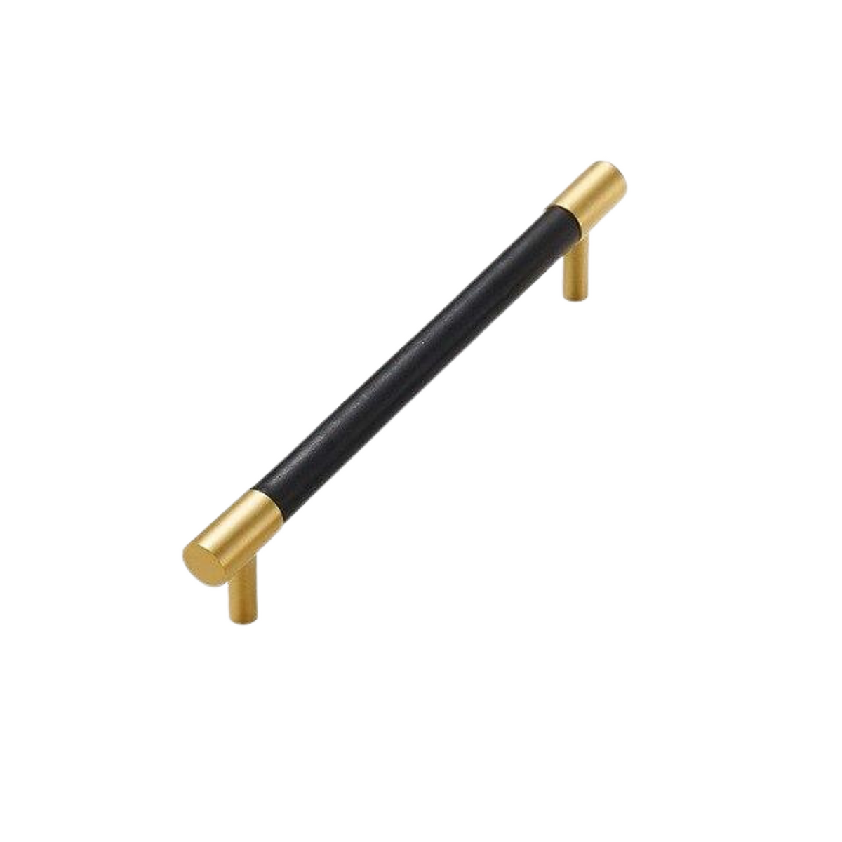 Kara Solid Brass &amp; Leather Handle | Gold &amp; Black