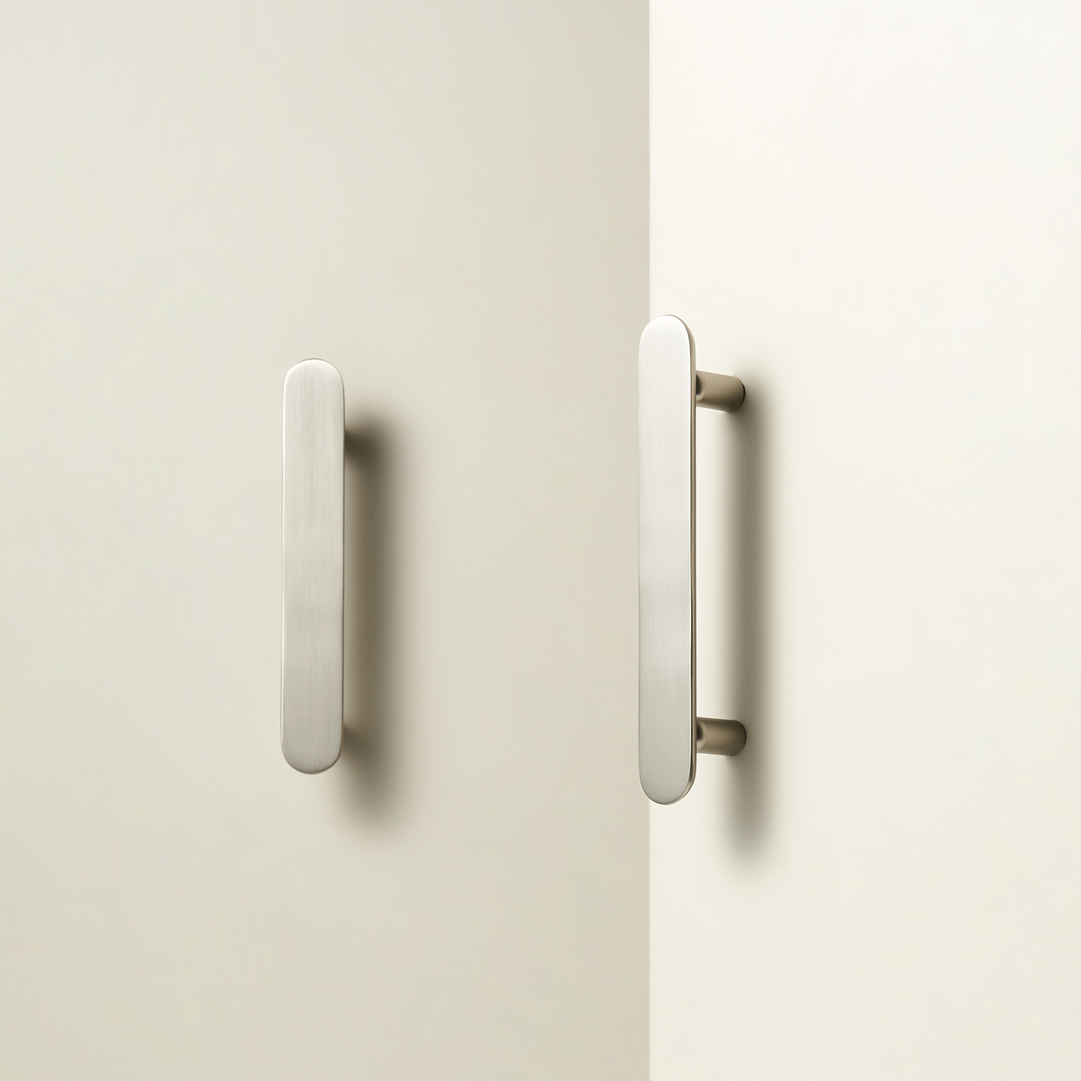 Vela Solid Brass Handle | Satin Nickel