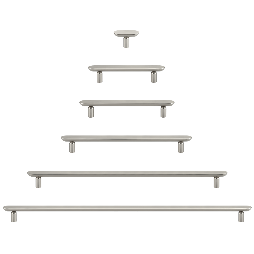 Vela Solid Brass Handle | Satin Nickel