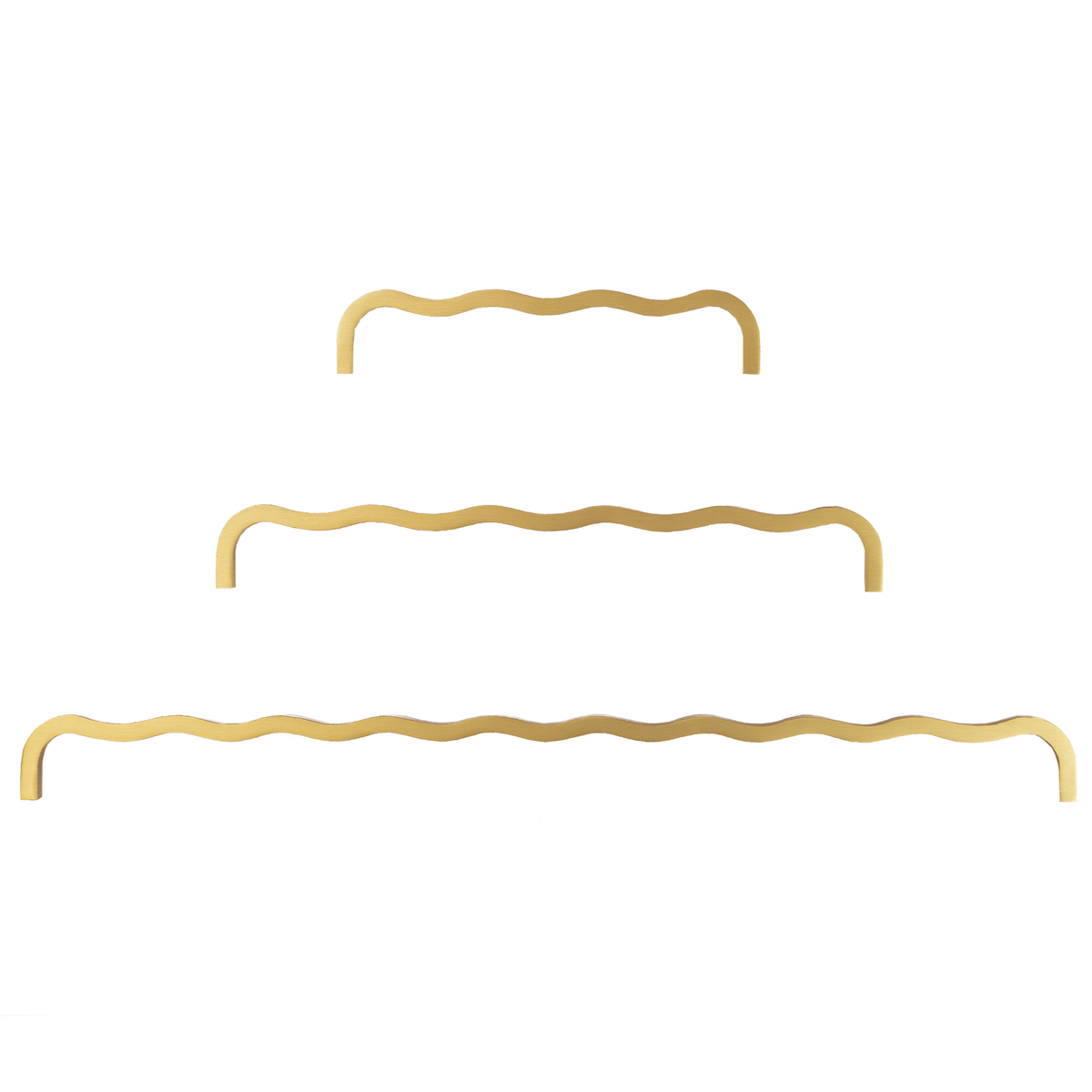 Wavey Solid Brass Handle | Satin Brass S - L