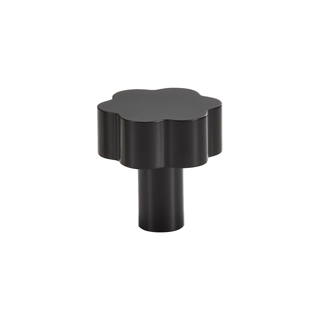 Wavey Solid Brass Knob II | Black