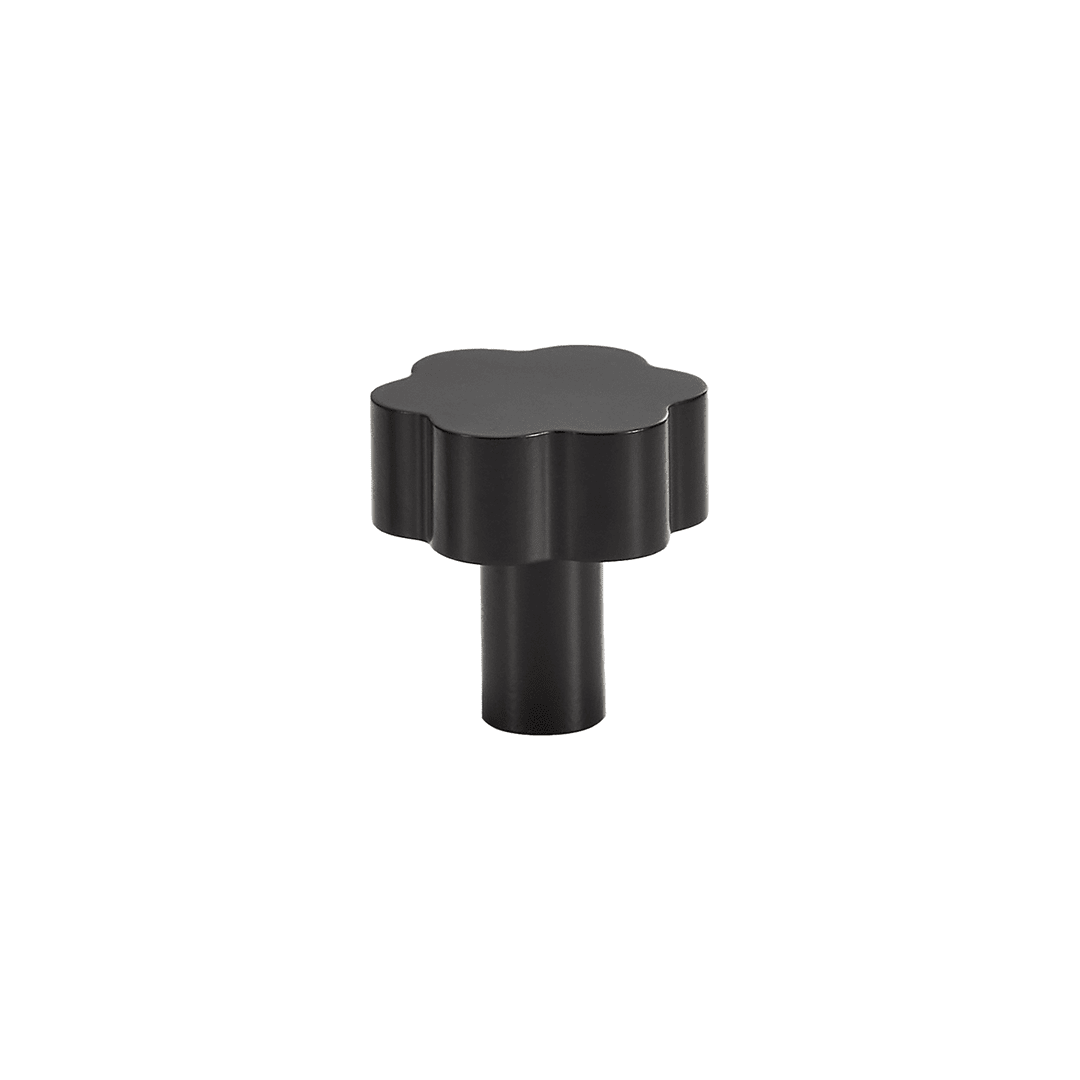 Wavey Solid Brass Knob II | Black - Passio Interiors