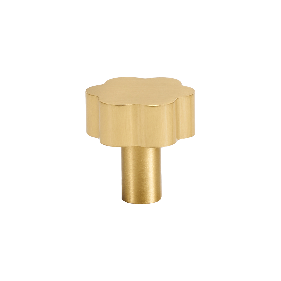 Wavey Solid Brass Knob II | Satin Brass