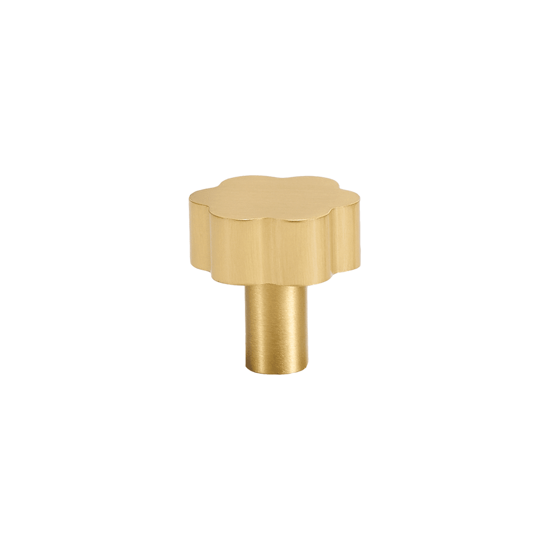 Wavey Solid Brass Knob II | Satin Brass - Passio Interiors