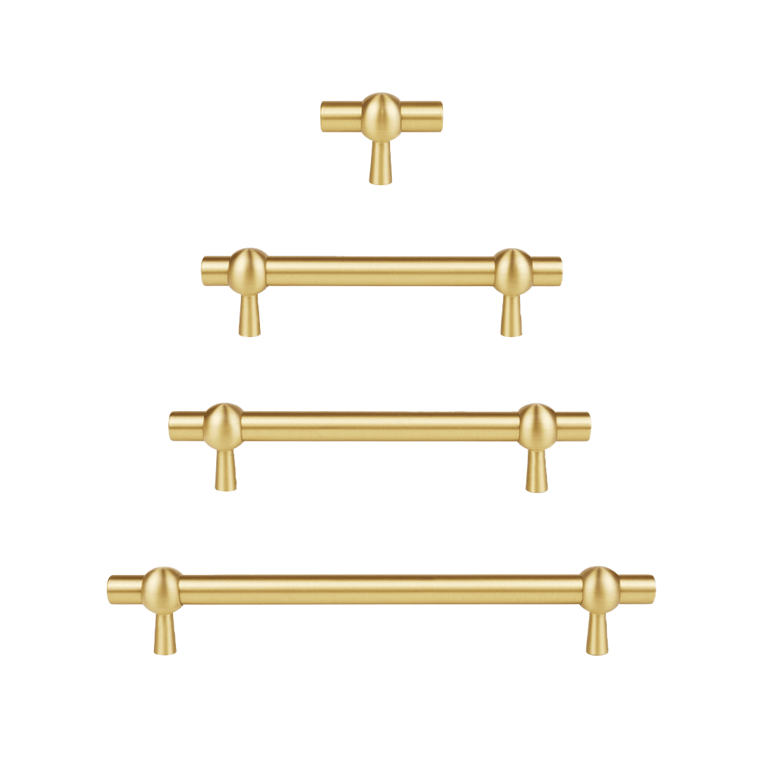 Forma Solid Brass Handle | Satin Brass - Passio Interiors