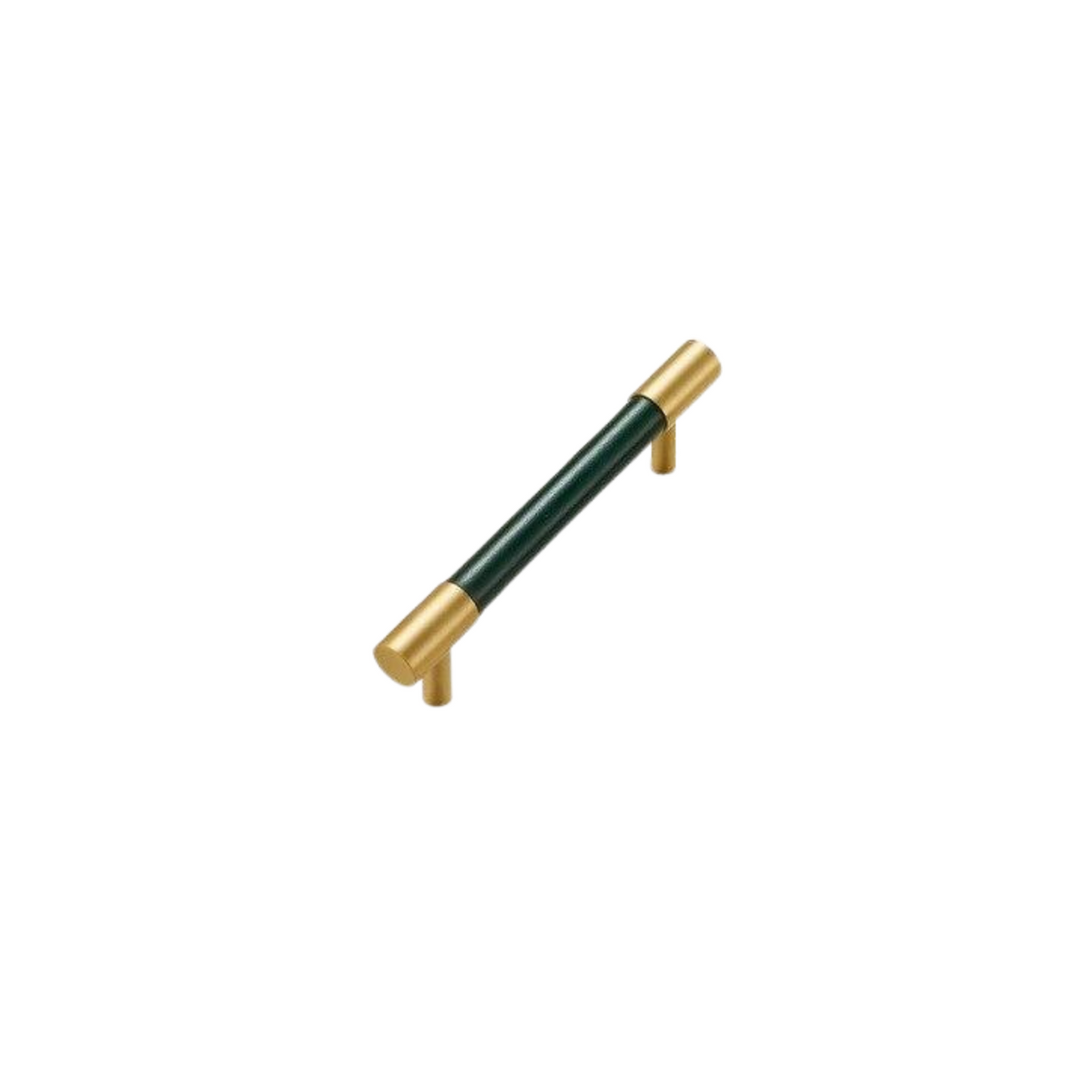 Kara Solid Brass &amp; Leather Handle | Gold &amp; Green