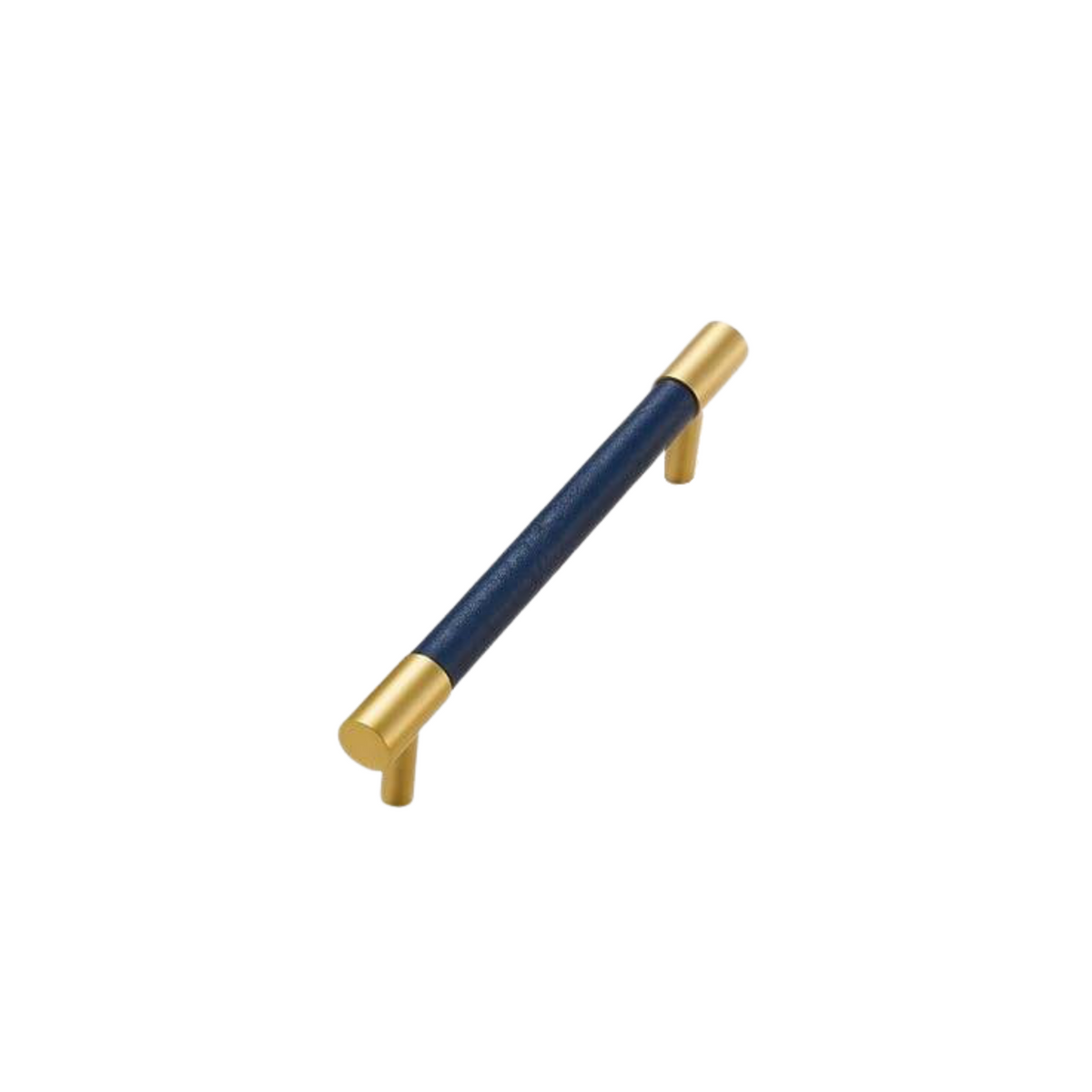 Kara Solid Brass &amp; Leather Handle | Gold &amp; Blue