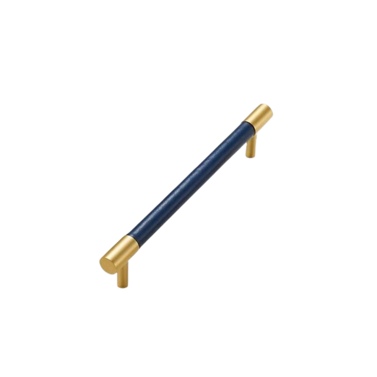 Kara Solid Brass &amp; Leather Handle | Gold &amp; Blue