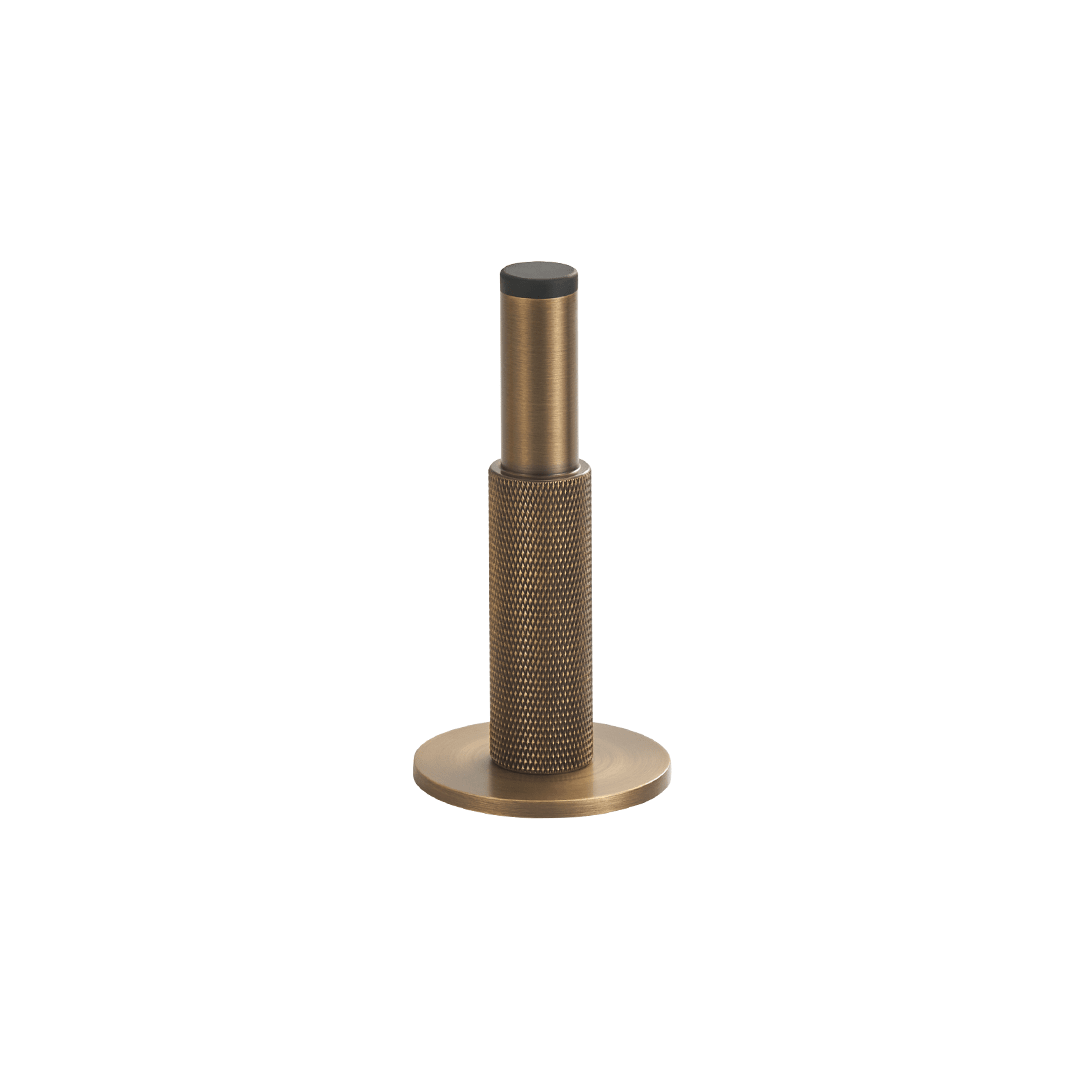 Knurled Pillar Solid Brass Door Stop | Bronze - Passio Interiors