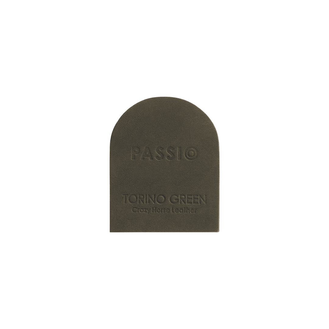 Leather Sample Disc | Torino Green (Crazy Horse Leather) - Passio Interiors