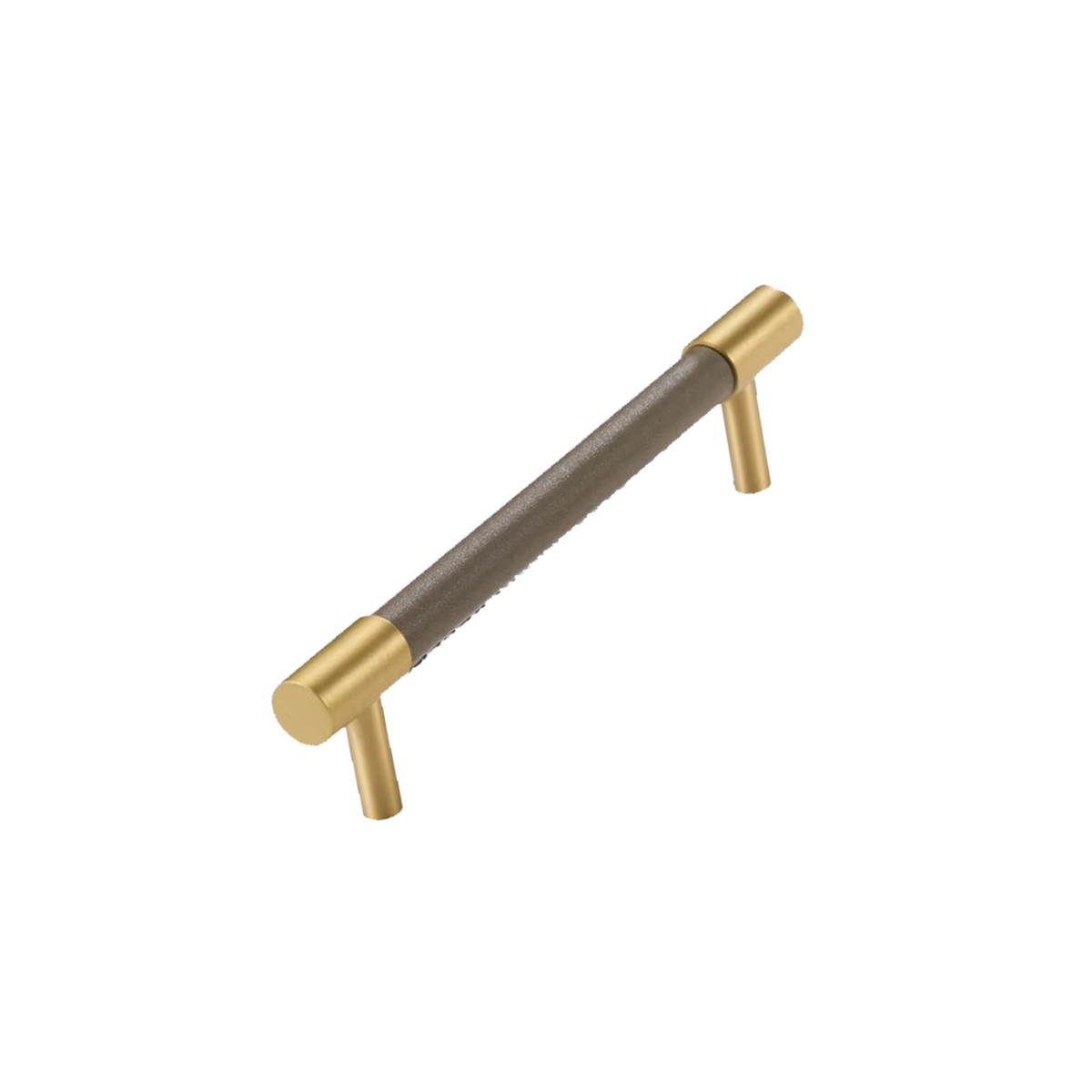 Kara Solid Brass &amp; Leather Handle | Gold &amp; Grey