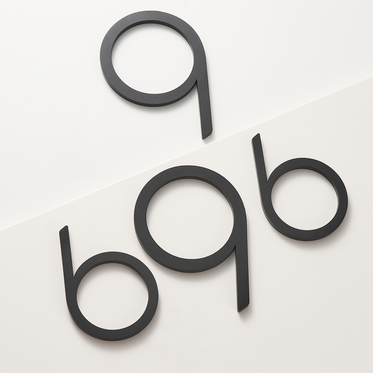 Smooth Solid Brass Floating Numbers | Black 10cm - 20cm