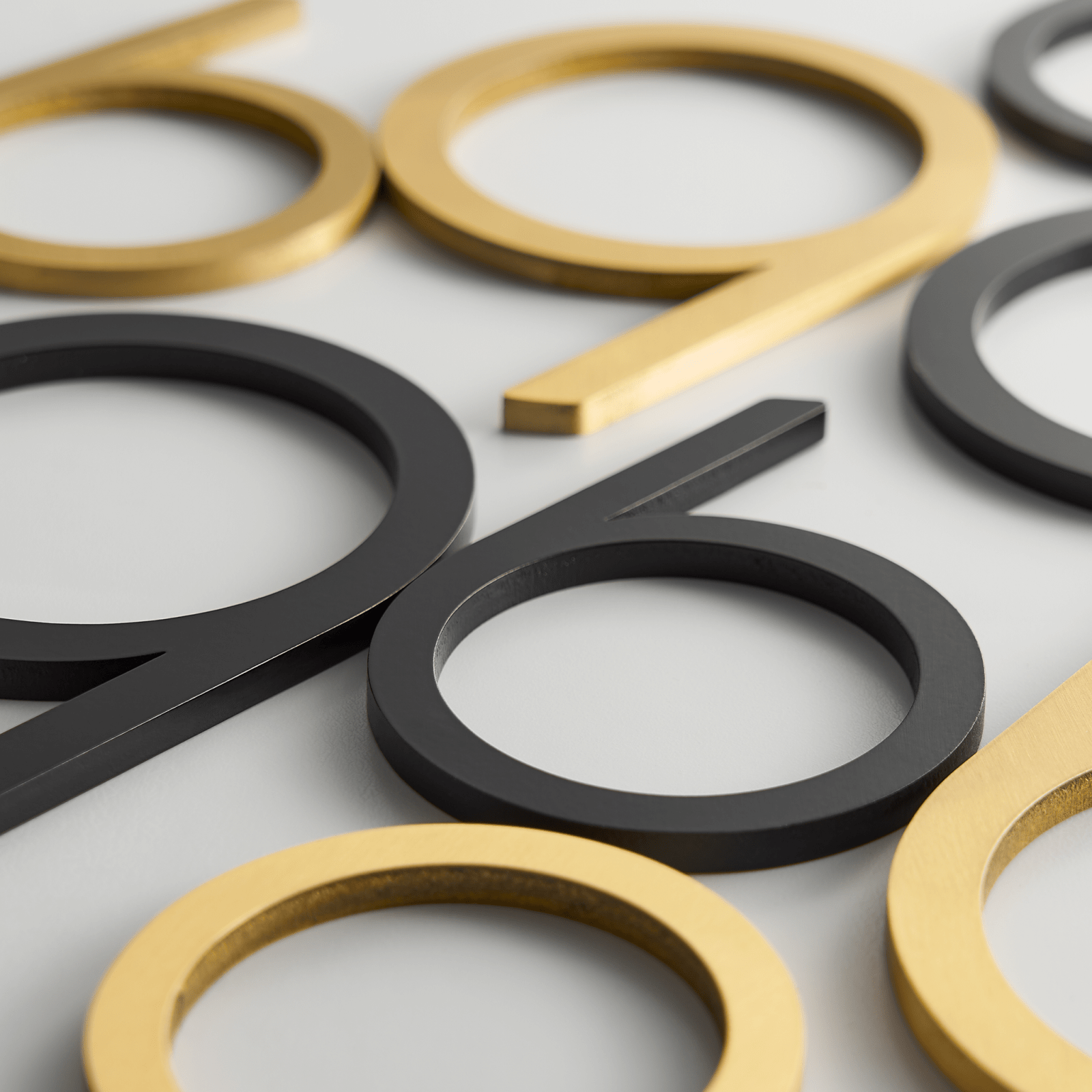 Floating Box Numbers Smooth Solid Brass Floating Numbers | Black 10cm - 20cm - Passio Interiors
