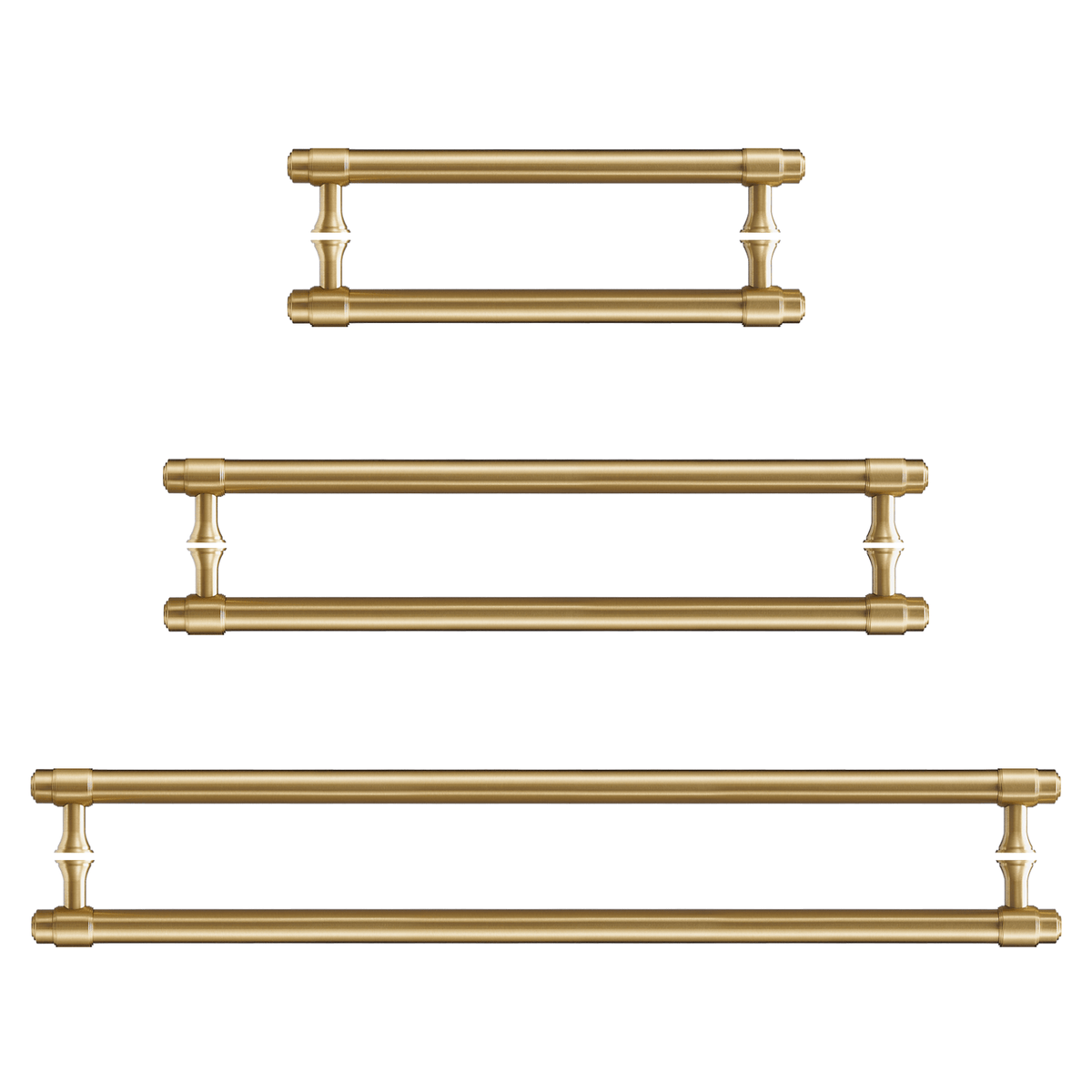 Orson Double-Sided Solid Brass Entry Pull | Satin Brass - Passio Interiors