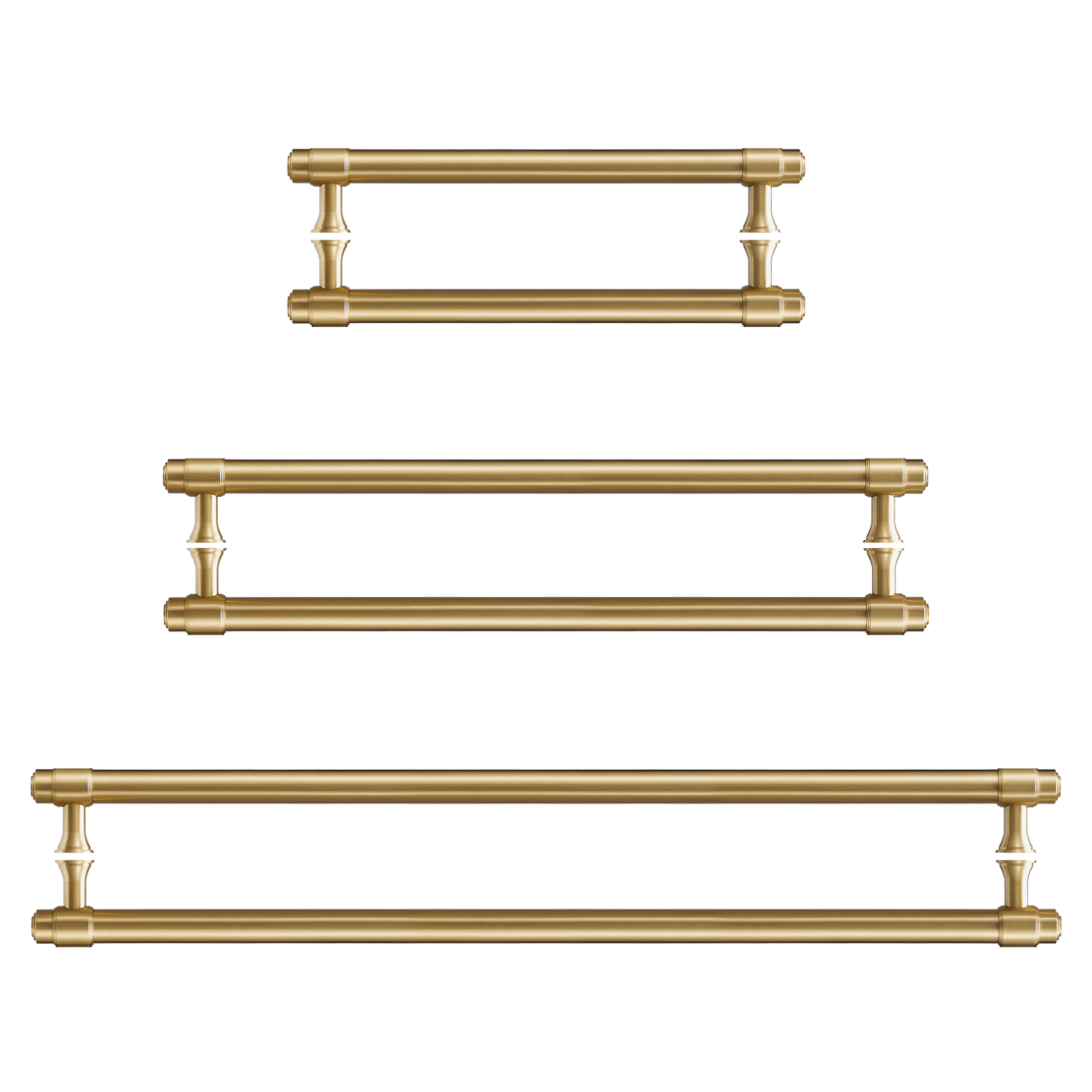 Orson Double-Sided Solid Brass Entry Pull | Satin Brass - Passio Interiors