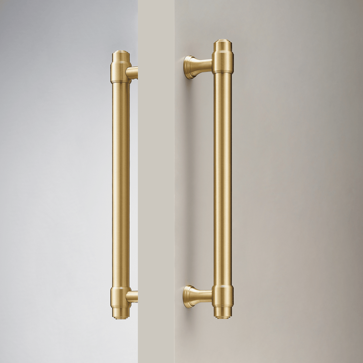 Orson Double-Sided Solid Brass Entry Pull | Satin Brass - Passio Interiors