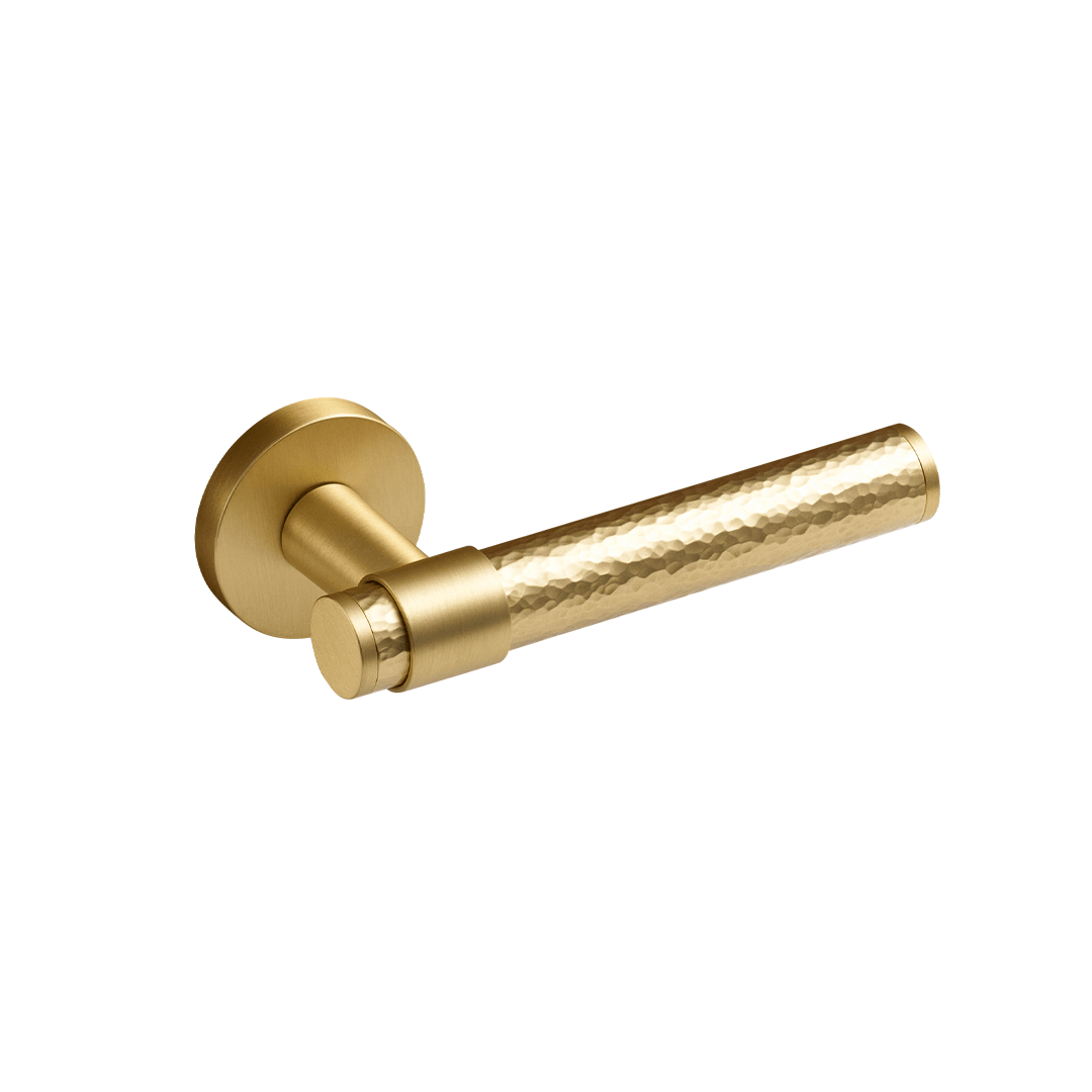 Otto Solid Brass Door Lever | Gold - Passio Interiors