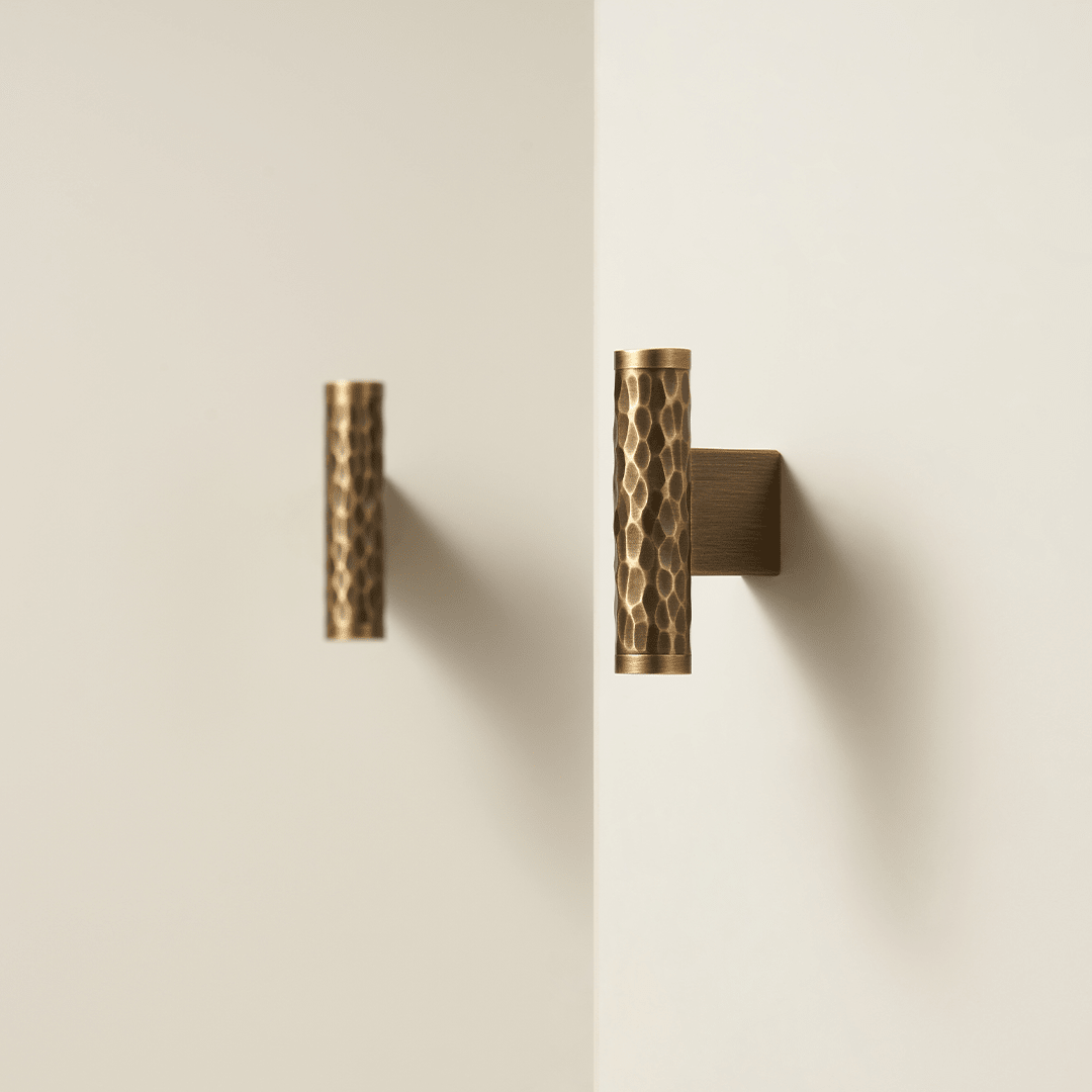 Otto Solid Brass Hammered Handle | Bronze - Passio Interiors