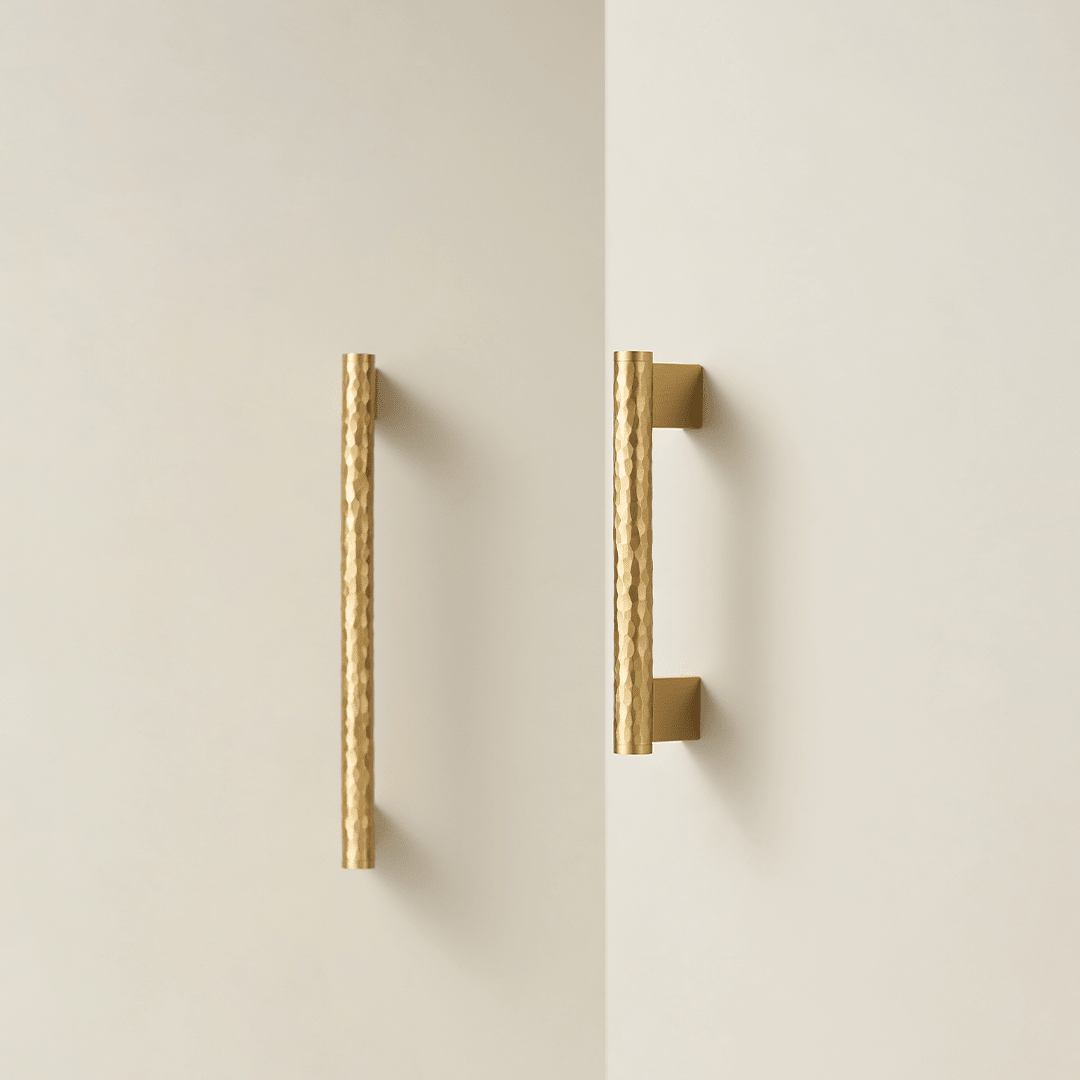Otto Solid Brass Hammered Handle | Gold - Passio Interiors