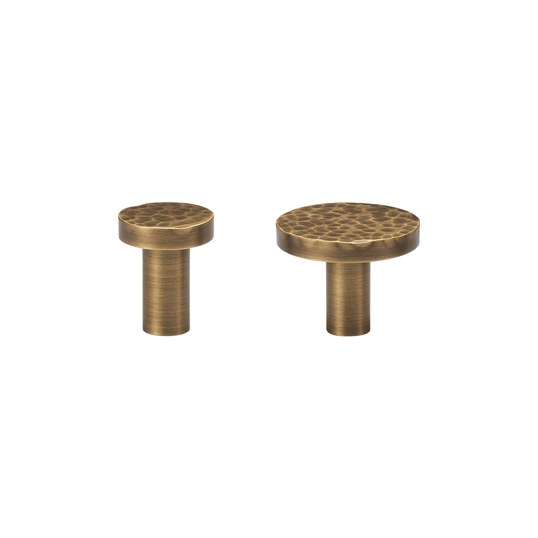 Otto Solid Brass Hammered Round Knob | Bronze - Passio Interiors