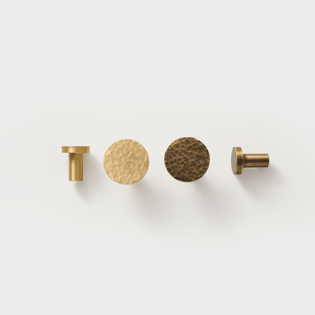 Otto Solid Brass Hammered Round Knob | Bronze - Passio Interiors