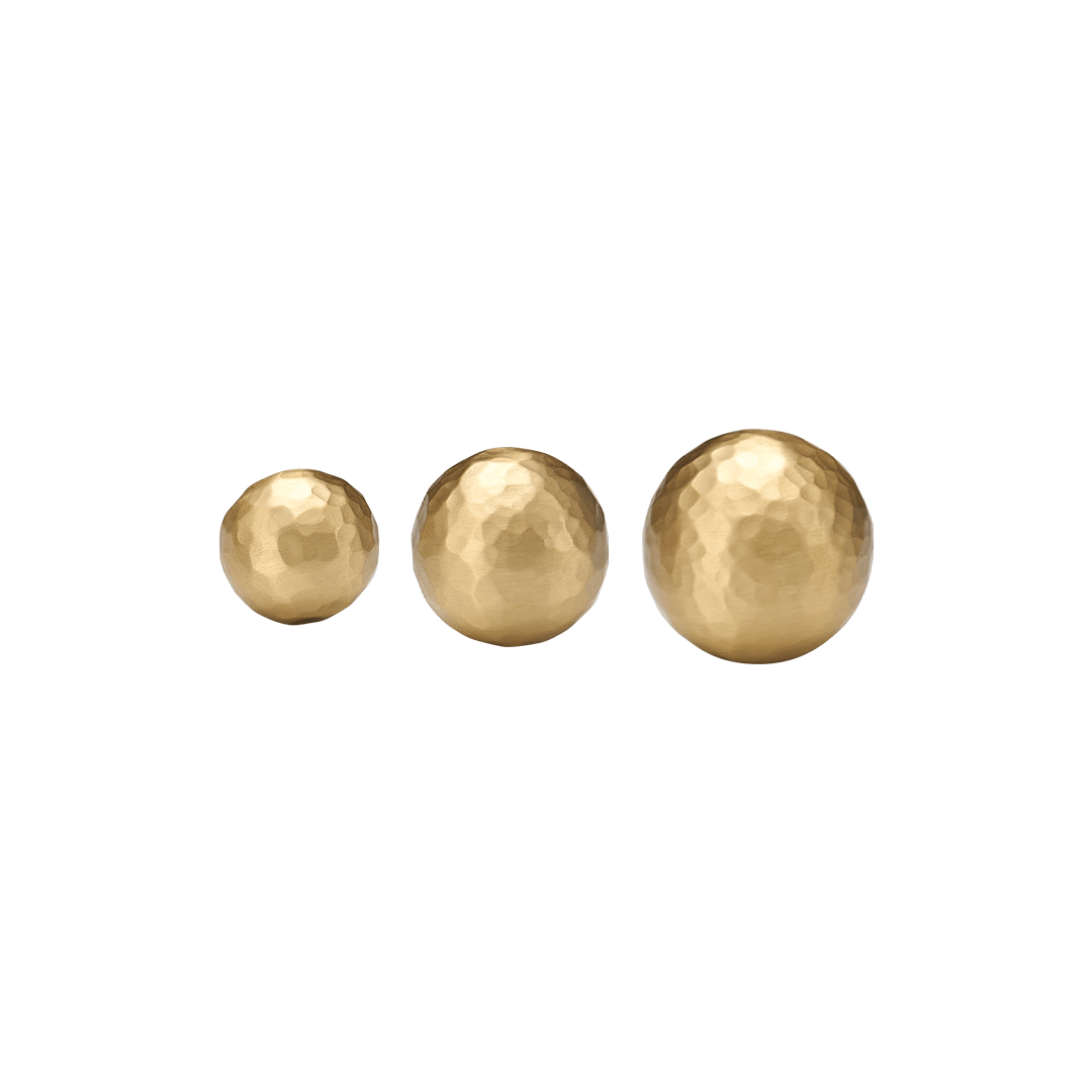 Otto Solid Brass Hammered Spherical Knob | Gold - Passio Interiors
