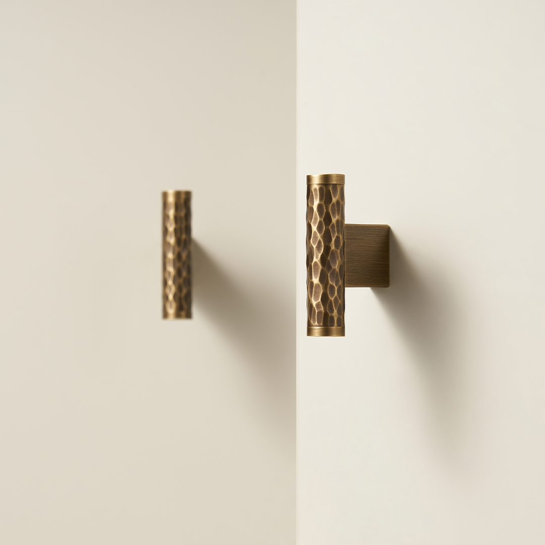 Otto Solid Brass Hammered Handle | Bronze - Passio Interiors