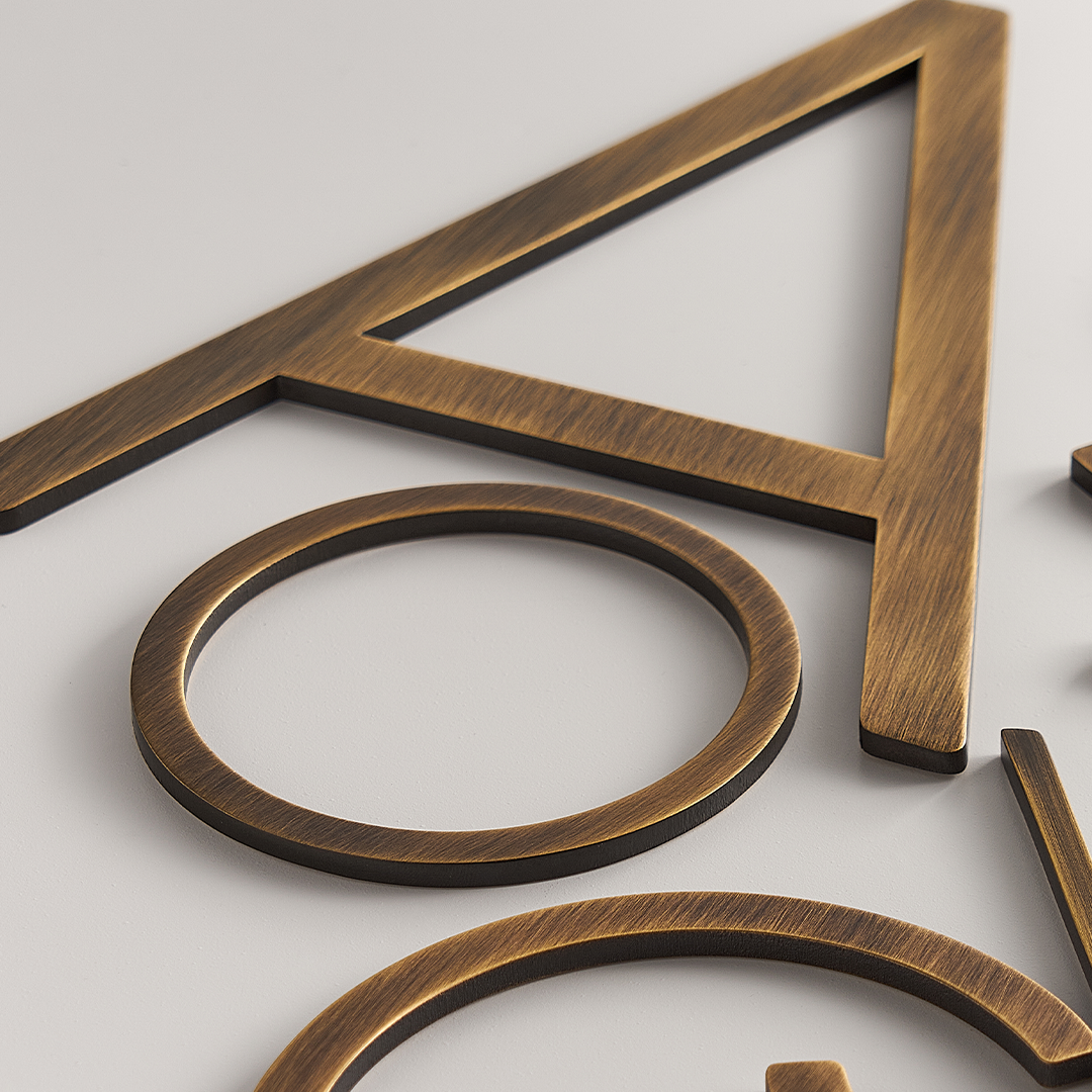 Oversized Smooth Solid Brass Floating Lettering | Bronze 25cm - 40cm