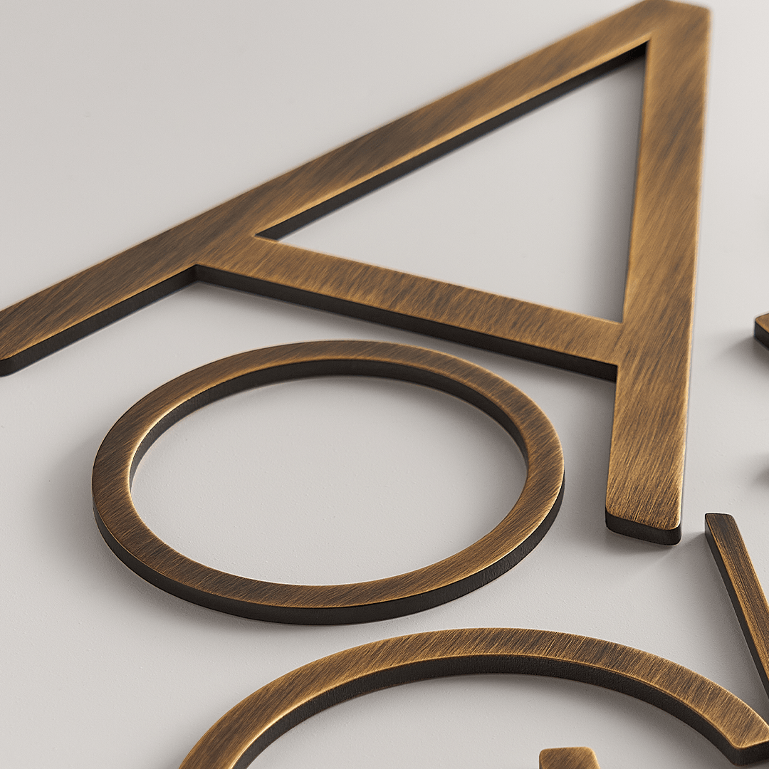 Float Lettering Oversized Smooth Solid Brass Floating Lettering | Bronze 25cm - 40cm ...
