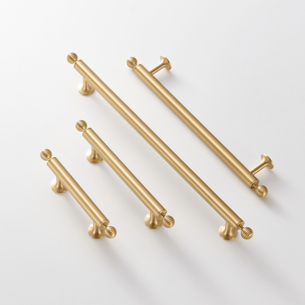 Renzo Solid Brass Handle | Satin Brass - Passio Interiors