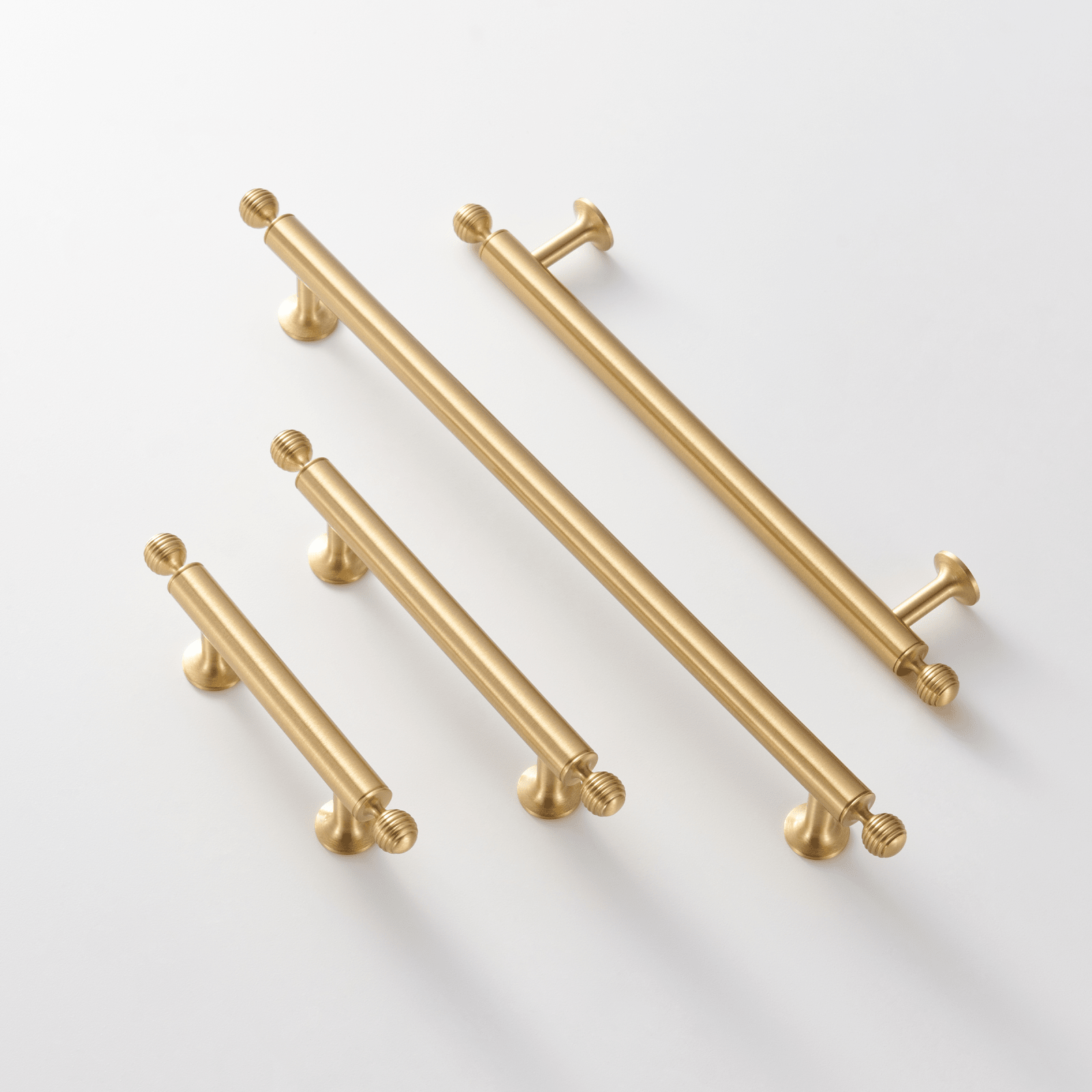 Renzo Solid Brass Handle | Satin Brass - Passio Interiors