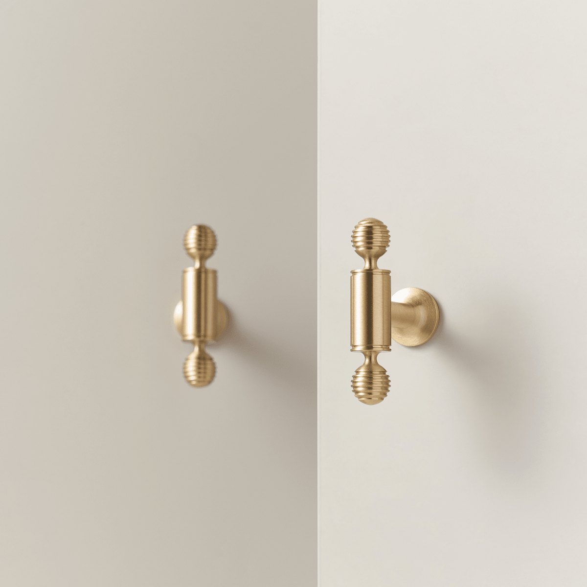 Renzo Solid Brass Handle | Satin Brass - Passio Interiors