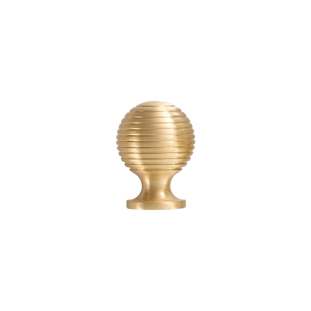 Renzo Solid Brass Knob | Satin Brass - Passio Interiors