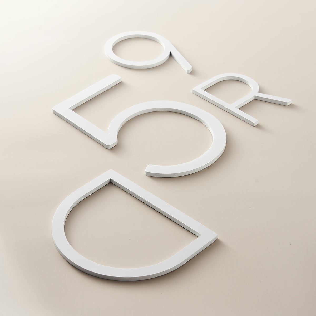Smooth Solid Brass Floating Lettering | White 10cm - 20cm