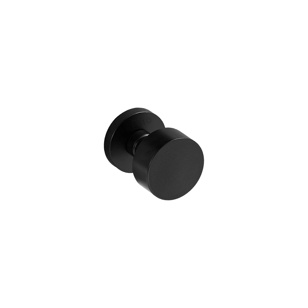 Santo Solid Brass Door Knob | Black & Nero Black - Passio Interiors