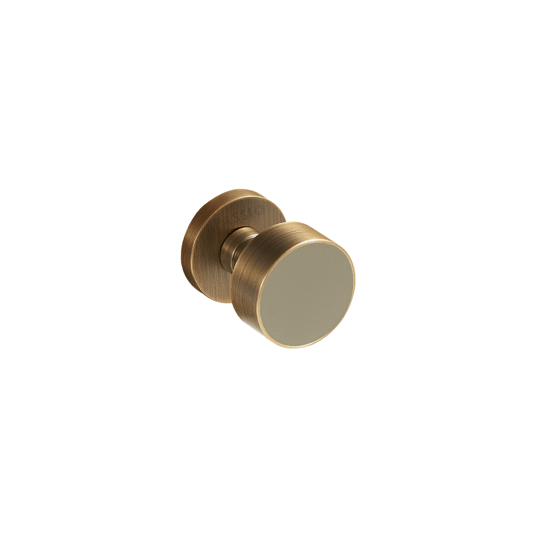 Santo Solid Brass Door Knob | Bronze & Alpine Grey - Passio Interiors