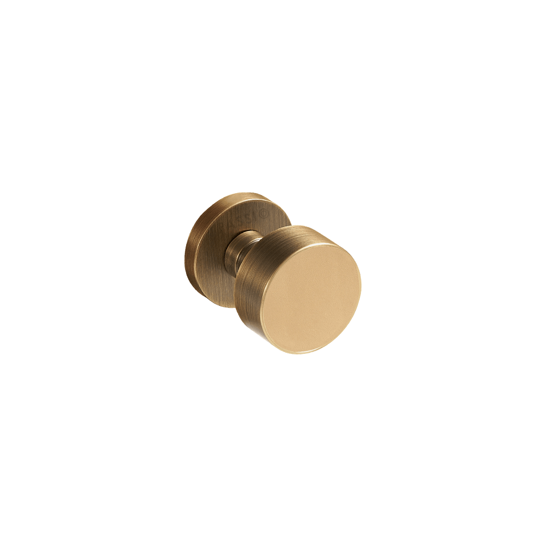 Santo Solid Brass Door Knob | Bronze & Amalfi Beige - Passio Interiors