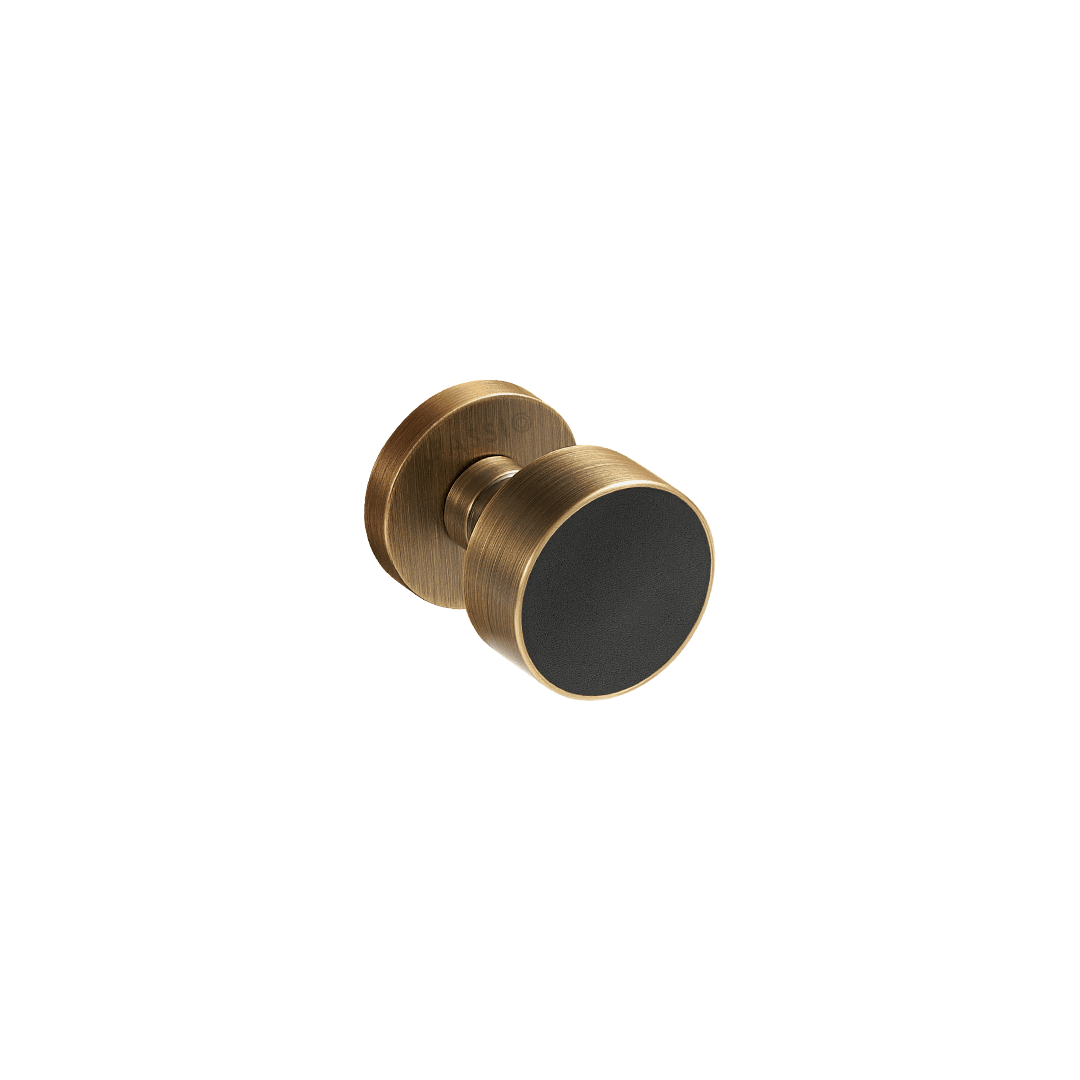 Santo Solid Brass Door Knob | Bronze & Nero Black - Passio Interiors