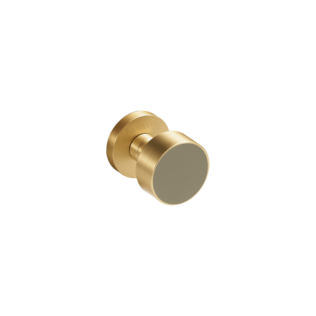 Santo Solid Brass Door Knob | Gold & Alpine Grey - Passio Interiors
